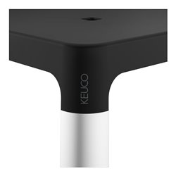 Keuco Hocker AXESS Sitzfl. 338mm, Alu silber-elox./schwarz