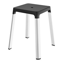 Keuco Hocker AXESS Sitzfl. 338mm, Alu silber-elox./schwarz