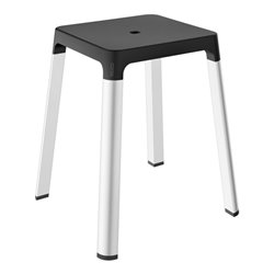 Keuco Hocker AXESS Sitzfl. 338mm, Alu silber-elox./schwarz