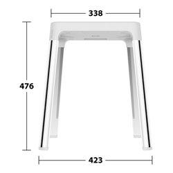 Keuco Hocker AXESS Sitzfläche 338mm, verchromt/weiß
