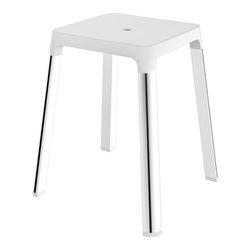 Keuco Hocker AXESS Sitzfläche 338mm, verchromt/weiß