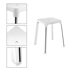 Keuco Hocker AXESS Sitzfläche 338mm, verchromt/weiß