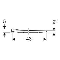 Geberit WC-Sitzring iCon barrierefrei, Scharniere Edelstahl, weiß