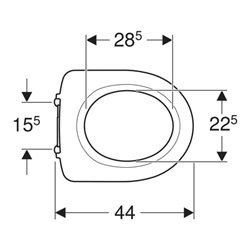 Geberit WC-Sitzring iCon barrierefrei, Scharniere Edelstahl, weiß