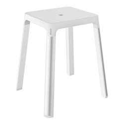 Keuco Hocker AXESS Sitzfl. 338mm, Alu silber eloxiert/weiß