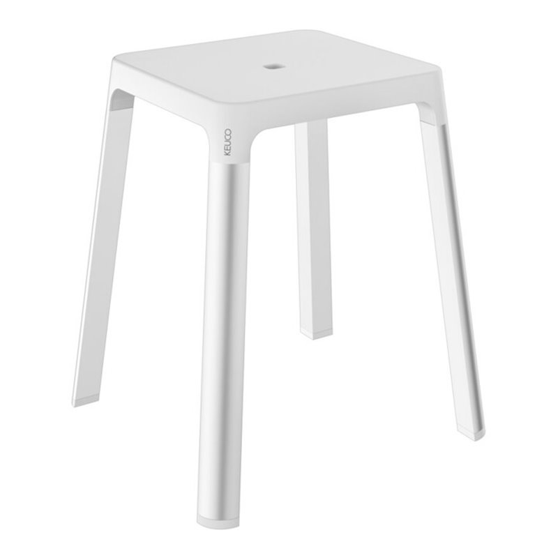 Keuco Hocker AXESS Sitzfl. 338mm, Alu silber eloxiert/weiß