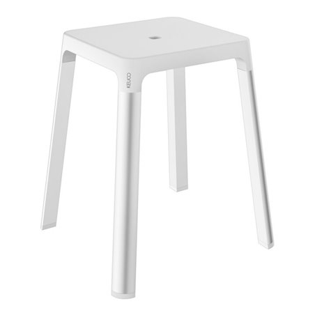 Keuco Hocker AXESS Sitzfl. 338mm, Alu silber eloxiert/weiß