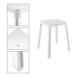 Keuco Hocker AXESS Sitzfl. 338mm, Alu silber eloxiert/weiß