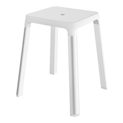 Keuco Hocker AXESS Sitzfl. 338mm, Alu silber eloxiert/weiß