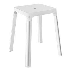 Keuco Hocker AXESS Sitzfl. 338mm, Alu silber eloxiert/weiß