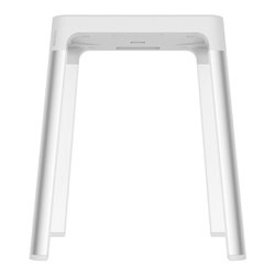 Keuco Hocker AXESS Sitzfl. 338mm, Alu silber eloxiert/weiß