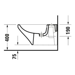 Duravit Wand-Bidet DuraStyle 37x62cm, m HL, ÜL, Hahnlochbank, weiß