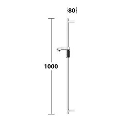 Keuco Brausestange AXESS 1000mm, Alu silber-eloxiert/verchromt