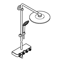 Grohe Duschsystem Euphoria SmartC 310 Duo w ss g, m AP-Thermostat, Arm 45cm schwenkb.
