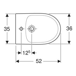 Geberit Stand-Bidet Renova m ÜL, teilgeschlossen, weiß KeraTect