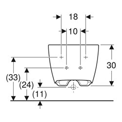 Geberit Wandbidet One geschlossene Form, weiß / KeraTect