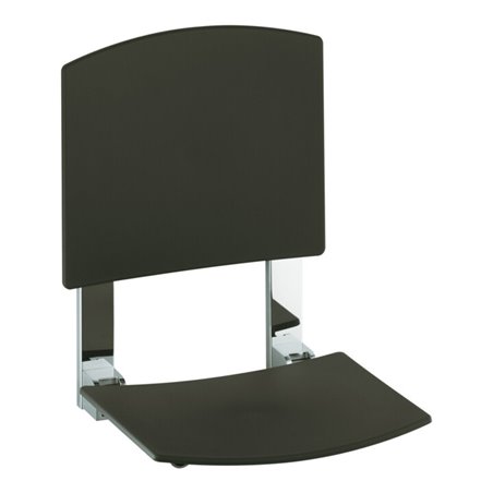 Keuco Klappsitz Plan Care verchromt/lichtgrau, Wandmont., m Rückenl.