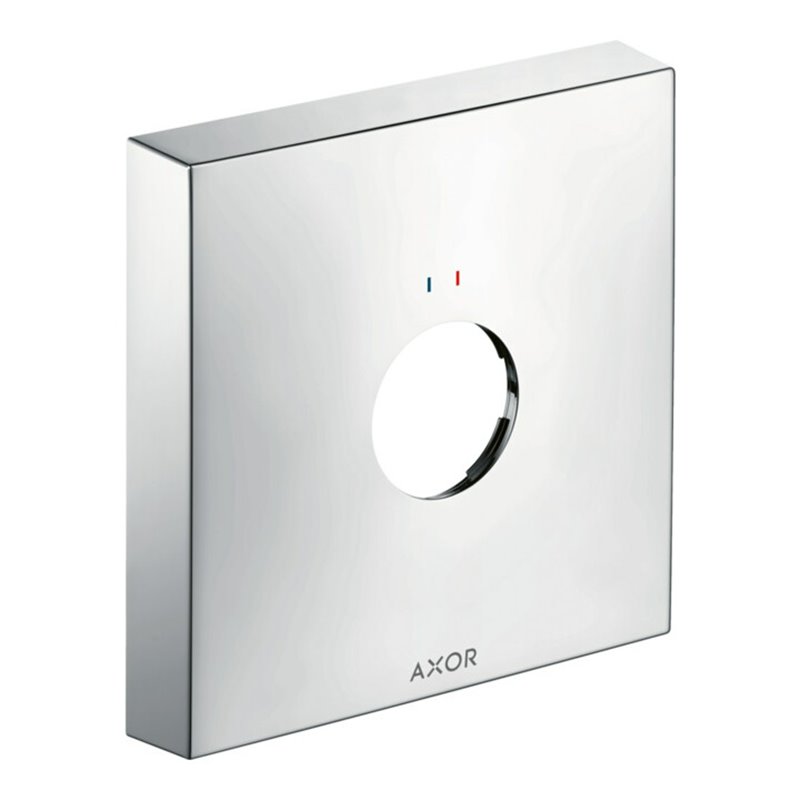 hansgrohe Verlängerungsrosette Axor 1-Loch, eckig, rot/blau, chrom