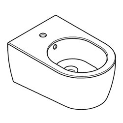 Grohe Wand-Bidet Essence Keramik alp-we PureGuard, 1 HL mit Überlauf