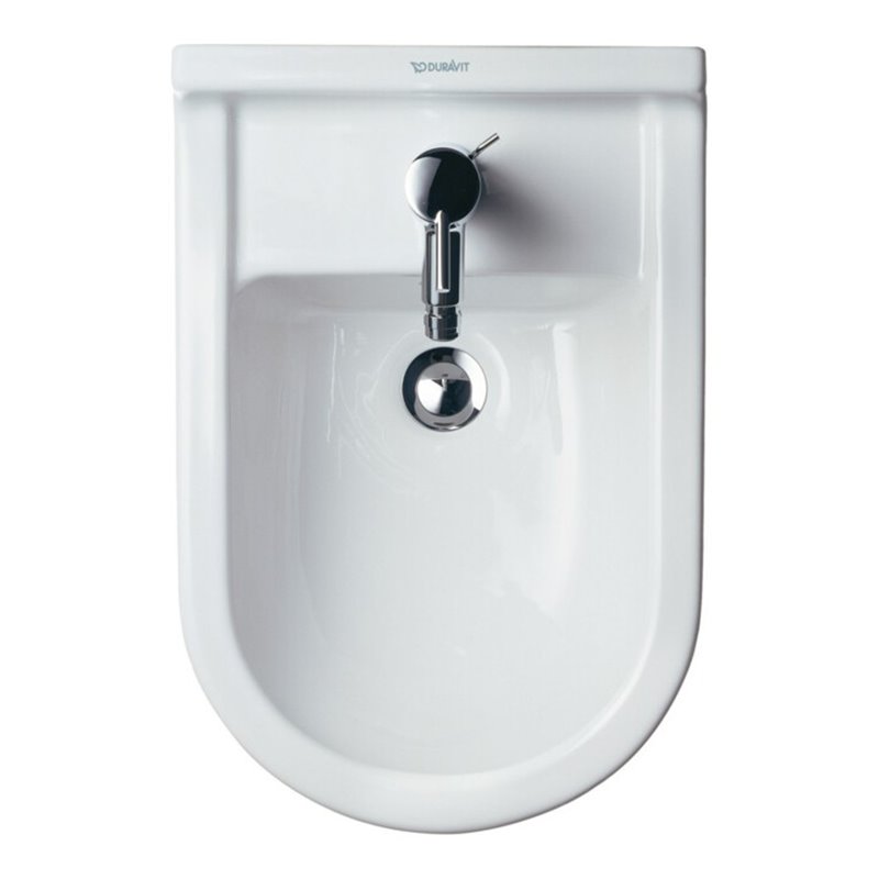 Duravit Wand-Bidet Starck 3 35,5x54cm, m HL, ÜL, Hahnlochbank, weiß