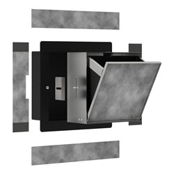 hansgrohe XtraStoris Rock EB-Abfalleimer 300x300x140mm, m befl. T., ES Optic