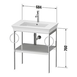 Duravit Waschtisch-Konsole White Tulip 68,4x45cm, E Nat mass, Me, 2 HTH, bo