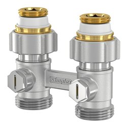 Flamco Zweirohr-Hahnblock EXCLUSIV D1/50 G 3/4 M EKxG 1/2 M, DG, m Ni., MS vern