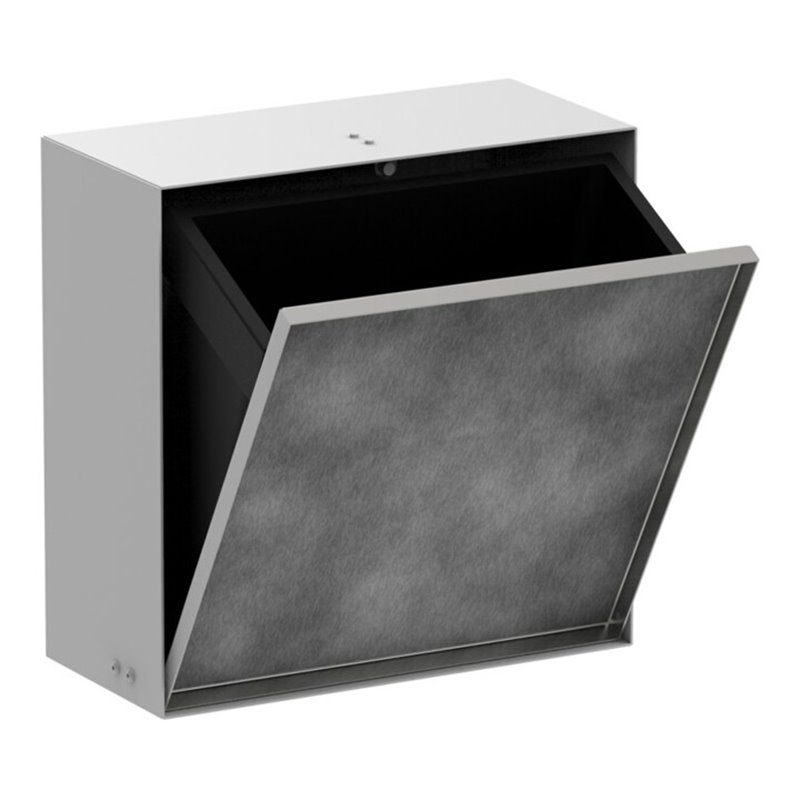 hansgrohe XtraStoris Rock EB-Abfalleimer 300x300x140mm, m befl. Tür, mattweiß