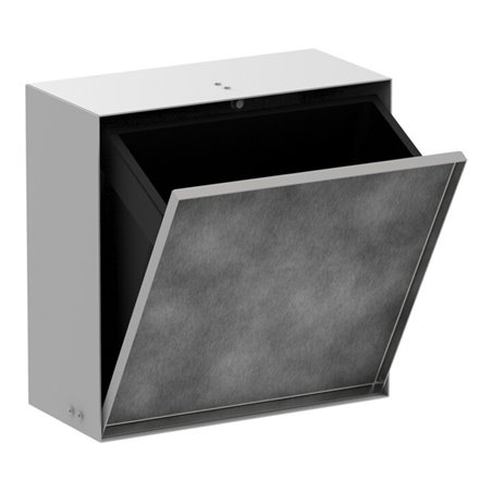 hansgrohe XtraStoris Rock EB-Abfalleimer 300x300x140mm, m befl. Tür, mattweiß