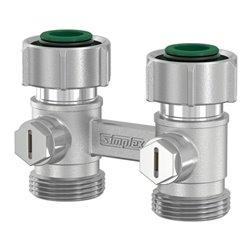 Flamco Zweirohr-Hahnblock EXCLUSIV D2/50 G 3/4 M EKxG 3/4 F, DG, MS vernickelt