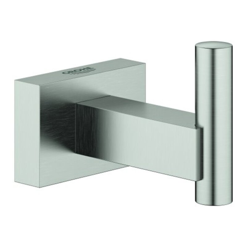 Grohe Bademantelhaken Essentials Cube verdeckte Befestigung, supersteel