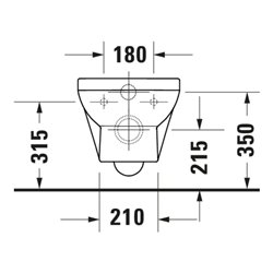 Duravit Wand-WC, Tiefspüler No. 1 Compact 36,5x48cm, 4,5 l, Rimless, weiß