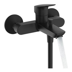 hansgrohe Einhebel-Wannenarmatur Logis mattschwarz, AP, Ausladung 194mm