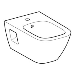 Geberit Wand-Bidet Renova Plan we., teilgeschlossene Form, mit Überlauf
