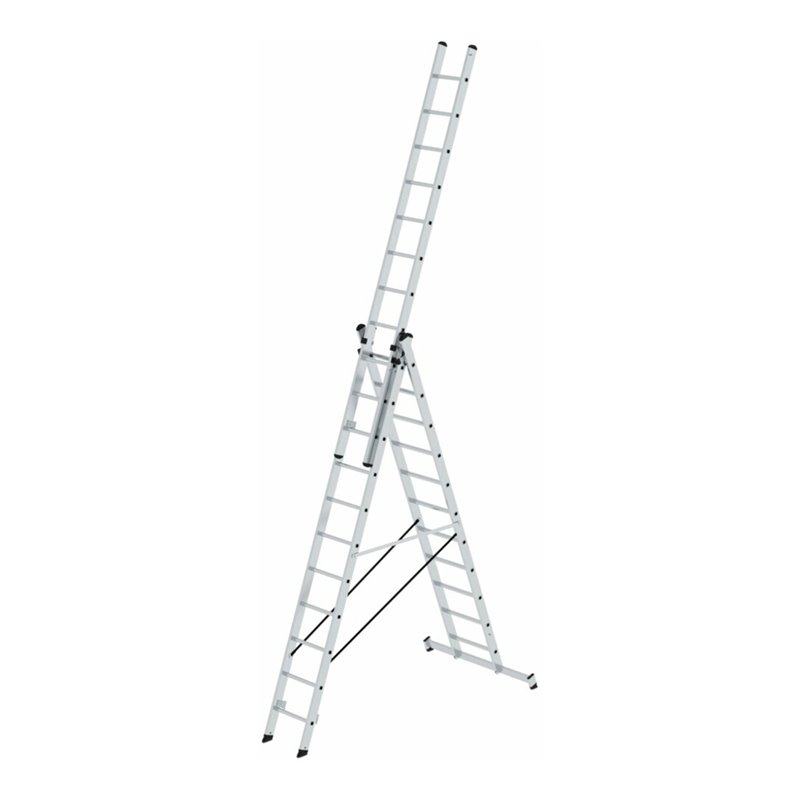 MUNK Aluminium-Mehrzweckleiter dreiteilig mit nivello ® -Traverse