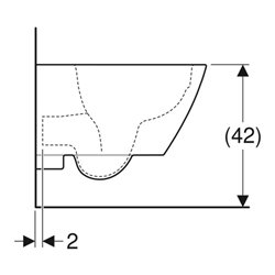 Geberit Wand-WC, Tiefspüler Smyle Square 4,5 l, vrk A, geschl., rimfr., we/KeraTe