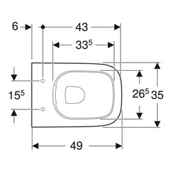 Geberit Wand-WC, Tiefspüler Smyle Square 4,5 l, vrk A, geschl., rimfr., we/KeraTe