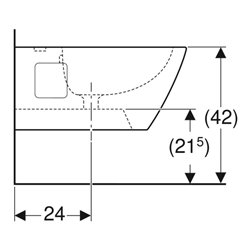 Geberit Wand-Bidet Renova Plan KeraTect/we, teilgeschl. F., m Überlauf