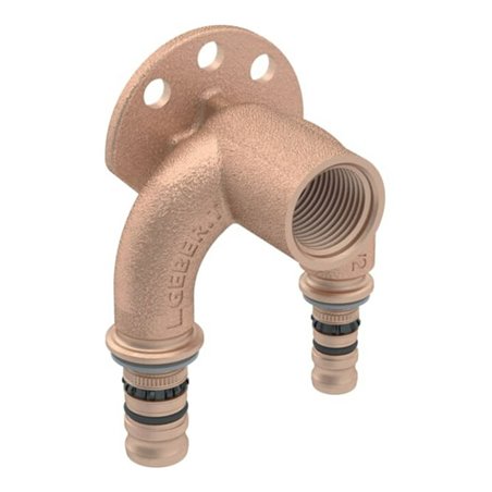 Geberit Doppelanschlusswinkel Mepla d 20mmxRp 1/2x20mm, 90Grad, Rotguss