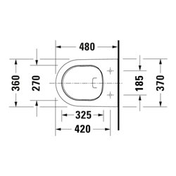 Duravit Wand-WC, Tiefspüler Compact D-Neo 37x48cm, 4,5 l, Rimless, weiß