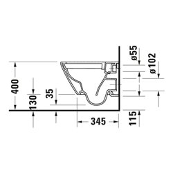 Duravit Wand-WC, Tiefspüler Compact D-Neo 37x48cm, 4,5 l, Rimless, weiß