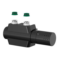 Flamco FL Ventilhahnblock VARIODESIGN mit Th.-Kopf TC-D1 und Blende, schwarz