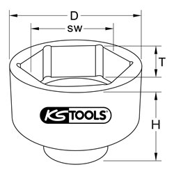 KS Tools 3/4 Zoll Achsmuttern-Schlüssel für BPW