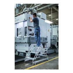 MUNK Aluminium-Arbeitspodest beidseitig begehbar: Aluminium geriffelt