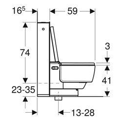 Geberit St.Tiefsp. AquaClean Mera Class Komplettanlage, spülrandlos, weiß-alpin