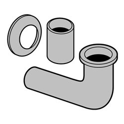 V&B Anschlussstutzen verchromt, für Urinal