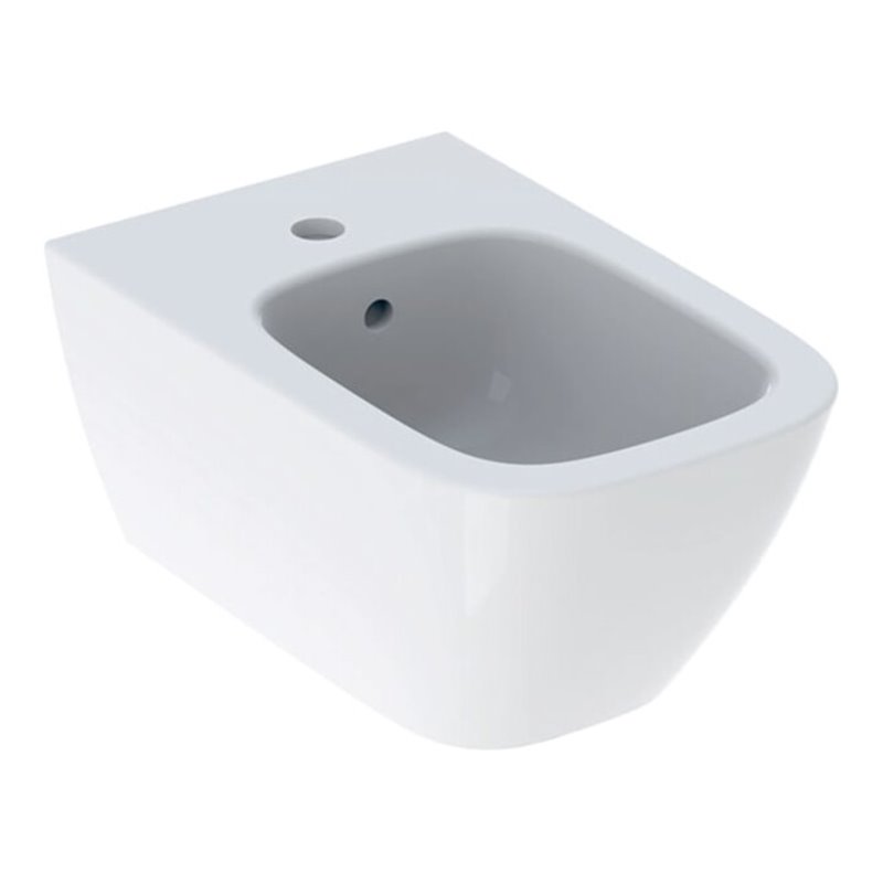 Geberit Wand-Bidet Smyle Square KeraTect/we, geschl. Form, mit Überlauf