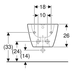 Geberit Wand-Bidet Smyle Square KeraTect/we, geschl. Form, mit Überlauf