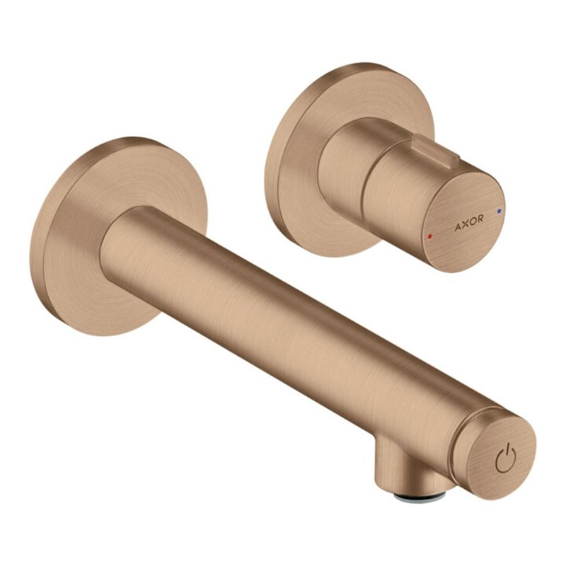 hansgrohe Fertigset Axor Uno Select UP-Waschtisch-Einhebelmischer, m Ausl. 158mm, brush. r gold