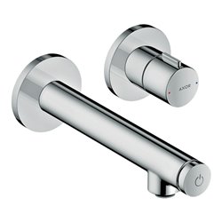 hansgrohe Fertigset Axor Uno Select UP-Waschtisch-Einhebelmischer, m Ausl. 158mm, Edelstahl-Optik